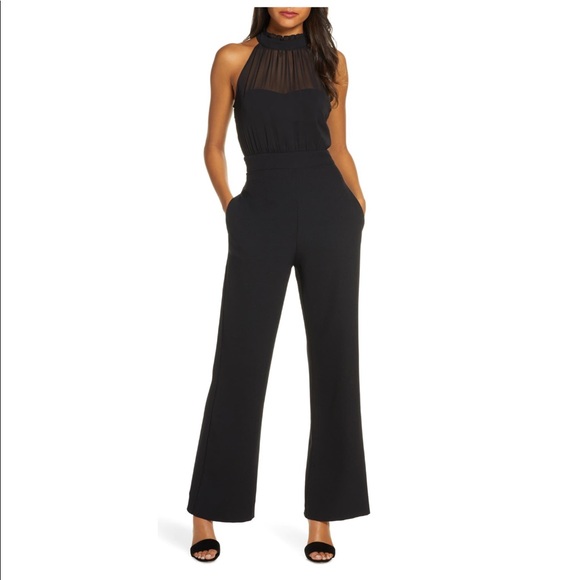 vince camuto chiffon jumpsuit